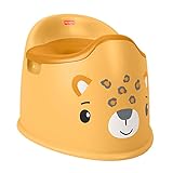 FISHER-PRICE Leopard-Töpfchen - Übungssitz, niedriger Sitz, süßes Leopardengesicht, einfach zu haltende Griffe, integrierter Spritzschutz, abnehmbare Schüssel, für Kinder 18-36 Monate, HNX61