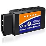 OBD2 Bluetooth Diagnosegerät Scanner Code Leser für iOS iPhone Android Windows, Auto Diagnosegerät OBD ODB2 Adapter für OBDII Protokoll Fahrzeuge