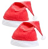 2er Weihnachtsmütze rot - unisex Größe - Nikolausmütze rot- für Weihnachten & Weihnachtsfeier & Weihnachtsmarkt - Erwachsene & Kinde