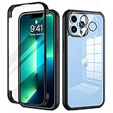 seacosmo für iPhone 13 Pro Hülle mit eingebautem Panzerglas Displayschutz und Kamera Schutzfolie [9H HD], 360 Grad Handyhülle Ganzkörper Stoßfeste iPhone 13 Pro Case - Schwarz