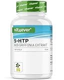 5-HTP - 180 Kapseln - 100 mg 5-HTP aus natürlichem Griffonia Simplicifolia Extrakt - 30% 5-HTP-Gehalt im Samen - Rein pflanzlich - vegan