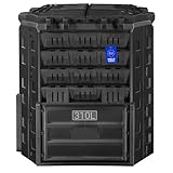 FIXKRAFT Schnellkomposter Garten Komposter 310L Thermokomposter in Schwarz Gartenkomposter aus Kunststoff Schnell Kompostierer für Bio Kompost mit Deckel