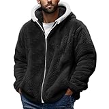 WDCHAOYUE Jagdbekleidung Herren,Herren Jacke Herren Kapuzenjacke Taschen Winter Softshelljacke Kapuze Und Sort Kordelzug Rundhals Reißverschluss Baumwolle Bequem Fit Trainingsjacke