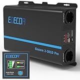 EDECOA Wechselrichter 2000w Reiner Sinus Spannungswandler 12v 230v LCD 2X USB und Fernbedienung wandler 2000w und kurzfristige Spitze 4000w Inverter