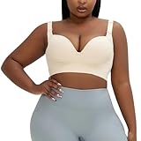 FGUUTYM Großer, glänzender, sexy Dessous-BH mit seitlicher Brustvergrößerung und Anti-Sagging-Anpassung für Damen Günstiger (Beige, 38/85D)