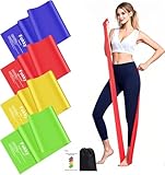 Fokky Fitnessbänder 4er-Set, Resistance Bands 2M Fitnessband, Gymnastikband mit 4 Stufen, Widerstandsbänder Fitnessbänder Gummiband für Muskelaufbau, Yoga, Pilates für Männer und Frauen