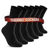 6 | 12 | 24 Paar THERMO Socken Herren Wintersocken Baumwolle Vollfrottee Schwarz 10900 WP (6 Paar 43-46)