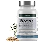 EXVital® Prosta+, 180 vegane Kapseln, hochdosiert mit Sägepalmenextrakt (600mg), Kürbiskernextrakt (400mg) & Zink, laborgeprüft