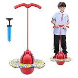 Pogo Stick für Kinder,Pogo mit Griffen,100KG ausgeglichen und koordiniert Bouncing,Griffe sind verstellbar Ausgestattet für Kinder und Erwachsene,Die zum Trainieren der Gleichgewichtsfähigkeit (Rot)