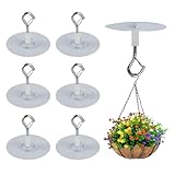 XhjzgcTech 6 Stück Klebehaken Extra Stark Deckenhaken Selbstklebende Deckenhaken Ohne Bohren, Schwerlast Decke Wandhaken Mit Sicherung für Bad Küche Büro Pflanzen Blumentöpfe Dekorative Lampe