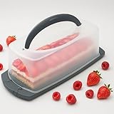 gerhof Tortentransportbox Tortenhaube Kuchen Transportbox rechteckig, Kuchenbox für Kastenkuchen, Kuchentransportbox Kastenform und Kuchenbehälter länglich, Box 34 x 17 x 12 cm