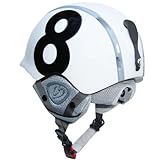 Cox Swain Kinder Ski-/Snowboard Helm TUKINO - Größenverstellbar mit Trackrad, Colour: White, Size: M