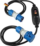 as - Schwabe CEE-Verlängerungskabel mit PRCD Personenschutz-Zwischenschalter 30 mA, ca. 3 m – CEE Verlängerungsleitung 230 V / 16 A / 3-polig mit Personenschutzschalter – IP44 – Made in Germany, 45224