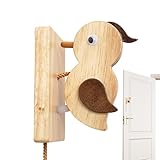 Woodpecker Türklingel für Zuhause – Vogel-Türklingel Wanddekoration – Specht Holz-Türklingel, selbstklebende lustige Glocken, wasserdichte Türklingeln, einfache Installation