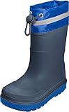 Playshoes Unisex Kinder Regenstiefel Gummistiefel, Marine Stulpe, 34 EU