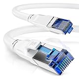 CSL - 15m Netzwerkkabel CAT 8 - LAN Kabel Patchkabel - CAT8.1 High Speed Gigabit Ethernet Cable - 40 Gbits - S/FTP PIMF - RJ45 Stecker - Cat6 Cat7 Cat8 komp - 15 Meter - weiß