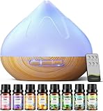 Aroma Diffuser 500 ML, Aromatherapie Diffuser Mit Fernbedienung,14 Farben LED Mit 4 Timer-Einstellung
