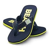 Ultrapower Flip-On Zehentrenner | Flip Flops | Badelatschen | Strandschuhe | Duschlatschen | Zehenstegpantolette | Freizeit | Bad | Sauna Schuhe | Sandalen | ZT1, | :D.Blau/Gelb, Größe:41 / UK 7-7.5