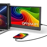 BQAA 30,5 cm (12 Zoll) tragbarer Monitor für Laptop-Bildschirm-Extender, FHD IPS Laptop-Bildschirmverlängerung mit HDMI/Typ-C/USB-A Plug-and-Play-Laptop-Monitor, kompatibel mit Windows, Mac, Linux,