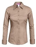NE PEOPLE Damen Langarmshirt mit Knopfleiste - - X-Large