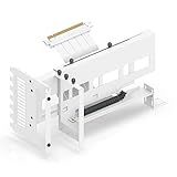 EZDIY-FAB Vertikale PCIe 4.0 GPU Halterung Grafikkartenhalterung,Videokarten VGA Support Kit mit PCIe 4.0 X16 Gen4 Weiß Riser Kabel 90 Grad Rechter Winkel-Weiß