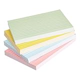 Amazon Basics Karteikarten, liniert, A6, 200 Stück, Verschiedene Neonfarben