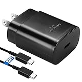 USB-C-Schnellladegerät, 25 W, Samsung-Ladegerät, Typ C, super schnelles Aufladen, Android-Handy-Ladeblock und 3,6 m Kabel für Samsung Galaxy S25/S24 Ultra/S24/S24+/S23 Ultra/S23/S22/S22 Ultra/S22+/S21