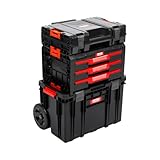 XL Werkzeugtrolley, Werkstattkoffer Set, Werkstattwagen Set aus'Q-Brick' Serie mit viel Zubehör! B x T x H in cm: 53 x 38 x 98 cm ! Der mobile Alleskönner - Privat & Gewerbe (SET 11)