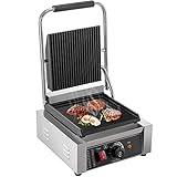 NOALED Kommerzieller Panini-Pressgrill, 220 V, elektrischer Sandwich-Pressgrill, 1800 W, Sandwich-Pressmaschine, Toaster, Einzelköpfe, Panini-Grillpresse, Toaster, Sandwich C