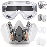 Faburo Atemschutzmaske Set, Gasmaske Halbmaske Staubmaske mit Filter, Staubschutzmaske Atemschutzmaske Gase Dämpfe Lackiermaske für Feinstaub Lackieren Schleifen Polieren, Feinstaubmaske