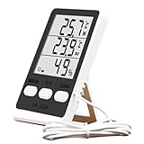 Temperaturanzeige Für Kühlschrank - Outdoor Thermometer Hygrometer für Außenbereich | Digitaler Gefrierschrank Feuchtigkeitsmessgerät für Catering-Service-Anbieter Weinkühler Zuhause Gekühlter Transpo