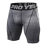 Kompressionsshorts für Herren, Sportunterwäsche, Baselayer-Shorts, Strumpfhosen, Laufen, Fitnessstudio, Radfahren, S-XXL, grau, XXL
