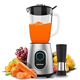 Cecotec Standmixer Power Black Titanium 2000MAX Inox Pro. 1800W, 27800 RPM, 8 Titan-Schwarz-Klingen, 1.8L Glasbehälter, 2 Geschwindigkeiten, Pulse, Eiszerkleinerer