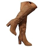 Stiefeletten-Damen-Mit-Absatz: Stiefel Weiter Schaft Damen Weitschaftstiefel-Langschaftstiefel Long Boots Cowboystiefel Schwarz Winterstiefel Damenstiefel Schlupfstiefel Hohe Stiefel Wildlederstiefel