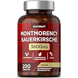 Montmorency Sauerkirsche | 50:1 | Hochdosiert Premium Extrakt | Tart Cherry Kirschextrakt | 200 Vegane Tabletten | 3600mg | von Horbaach