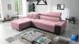 Best For Home Ecksofa Anita I Maxi Luxus und Elegantes mit Schlaffunktion, Teile hat einen Öffnungsbügel, eine Steckdose und einen USB-Anschluss