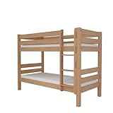 fornera f25 Massivholz Etagenbett für 2 Kinder aus Kernbuche 90x200cm - Doppelstockbett Hochbett mit Lattenrost - Kinderhochbett mit Treppe