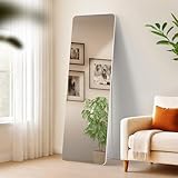 CLP Spiegel groß Gurnee, Standspiegel und Wandspiegel in einem, Ganzkörperspiegel Metallrahmen in Mehreren Größen und Farben, Farbe:weiß matt, Größe:160x50 cm