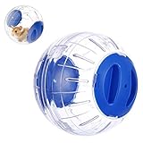 Hamsterball für Kleintiere Mini Transparent Design Hamster Crystal Laufbälle Spielzeug Kleines Haustier Übungsbälle 12cm Mini transparentem Kunststoff Hamster Gymnastikball(Blau)