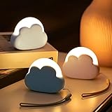 Aicharynic 1 Stück LED Nachtlicht Kinder Nachtlicht Dimmbar Nachtlicht Baby für Schlafzimmer, Kinderzimmer, Babyzimmer, Tragbar USB Aufladbar, Geschenke für Frau, Mädchen, Freunde - Weiß