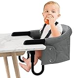 Herrselsam Baby Tischsitz Portable Faltbar Hochstuhl Sitzerhöhung mit Transportbeutel, Babystuhl Boostersitz Babysitz für 2-8.5cm Dicke Tische, Kinder Essen Stuhl Sitzhilfe, Tragbar für Zuhause, Reise