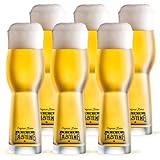 Kalea Bier-Verkostungs-Gläser 6 x 0,3 l | Original BeerTasting Degustationsgläser | Bierglas mit ausgestelltem Mundrand