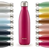 Blumtal® Trinkflasche Edelstahl Charles - Thermosflasche 500 ml - BPA-freie Thermo Trinkflasche kalt&warm - auslaufsichere Trinkflasche Metall - Thermos Trinkflasche - Flasche Metall - Berry - Pink