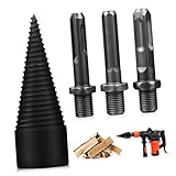 VICASKY 4Stücke Holzspalter Bohrer Hochleistungs Brennholzbohrer Verschiedenen Verlängerungsstücken Für Effizientes Spalten