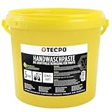 TECPO Handwaschpaste, 5 Liter - Profi Handreiniger gegen Starke hartnäckige Verschmutzungen wie Öl, Fett, Ruß, Farbe -Waschpaste, Seife, Werkstatt, KFZ, Pflege und Reinigung