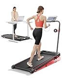 Laufband für Zuhause mit Neigung, 4 IN 1 Walking Pad, 12km/h Klappbar Laufband mit Steigung, 2.5HP Under Desk Schreibtisch Treadmill für Zuhause & Büro, Fernbedienung und App, Stummschalttaste