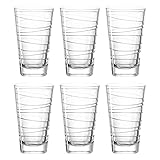 Leonardo Vario Struttura Trink-Gläser, 6er Set, spülmaschinengeeignete Wasser-Gläser, Glas-Becher mit Muster, Saftglas Getränke-Set,280 ml, 019450