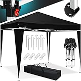 KESSER® Pavillon 3x3m | wasserdicht | inkl. Tasche | Pop-Up Klicksystem | UV-Schutz 50+ | Faltpavillon | Gartenzelt | Partyzelt | Metall-Verstrebungen | Schwarz