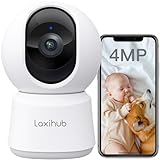 LAXIHUB 4MP Hundekamera mit App Überwachungskamera Innen Baby, 2.4G/5GHz WLAN Haustier Kamera, AI Bewegungserkennung Pet Security Camera Auto-Tracking, Pan/Tilt, 2-Wege-Audio, kompatibel mit Alexa