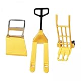 EHJRE 4X Puppenhaus Miniaturmodelle, Werkzeugautomodell, 1/12 Bewegungswerkzeuge, Gabelstapler Zubehörset, Kinder Technikfahrzeug für Sandtisch